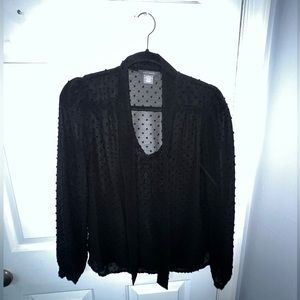 Suzy Shier black sheer blouse